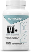 NutraBio Liposomal NAD+ Supplement with Resveratrol NMN &amp PQQ for Longevity and Cell Support for Men and Women Long-Term Vitality 60 Capsules