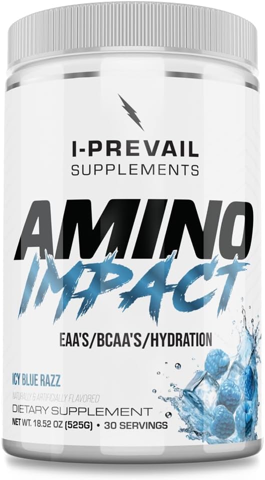 Amino Impact BCAA – EAA Enhanced Hydration Recovery &amp Endurance Keto Friendly Formula 7g BCAA’s – 3g EAA’s Plus 2g Glutamine |30 Serving (ICY Blue Razz)