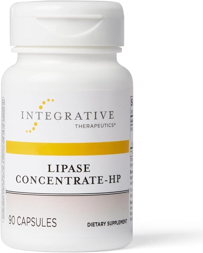 Integrative Therapeutics Lipase Concentrate-HP - Digestive Enzyme Supplement for the Digestion of Fats* - Nutrient Absorption &amp GI Tract Health Support* - Dairy-Free &amp Vegan - 90 Count (45 Ser
