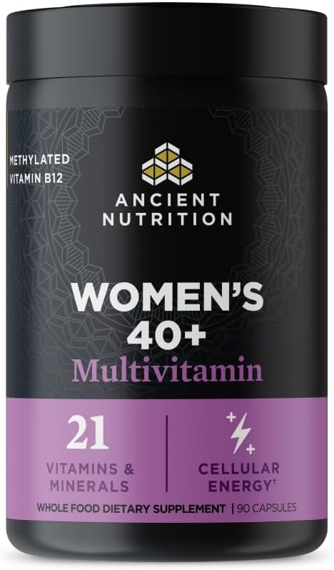 Ancient Nutrition Multivitamin for Women 40+ Multi Vitamin &amp Immune Support with Methylated Vitamin D C Magnesium Stress Sleep Support Bone Health 90 Ct