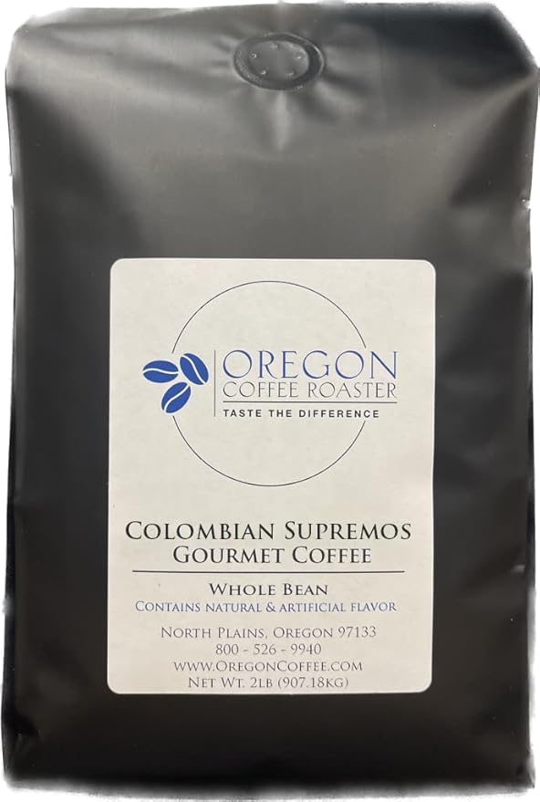 Oregon Coffee Roaster Colombian Supremos Premium Gourmet Ground Coffee K-CUP GRIND 32oz (2 lbs) bag
