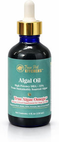True Algae Omega | Plant Based Omega-3 Algal Oil for Dogs &amp Cats | DHA &amp EPA for Brain Nerve Heart Skin &amp Coat | Fish Oil Alternative | Single Ingredient | 4 oz