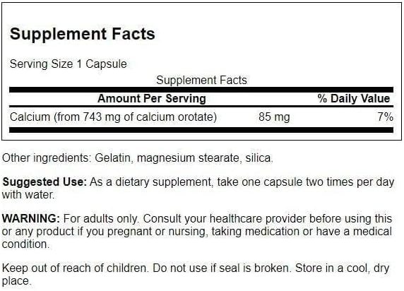 Swanson Calcium Orotate 85 mg 60 Caps 2 Pack