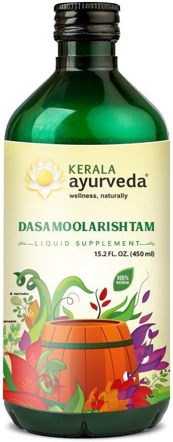 Kerala Ayurveda Dasamoolarishtam - 15.2 Fl Oz | Herbal Digestive Wellness Supplement | Gut Health Support for New Moms | Supports General Health and Wellbeing | Supports Cognitive Function