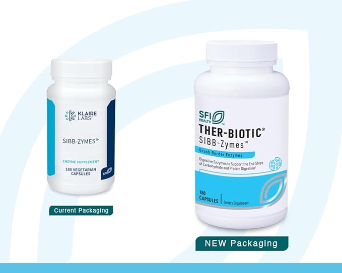 SFI Health Klaire Labs Sibb-Zymes Brush Border Digestive Enzymes for Digestion - Peptidase/Protease Enzymes Complex - Supports Optimal Carb &amp Protein Digestion - Gluten Free (180 Capsules)
