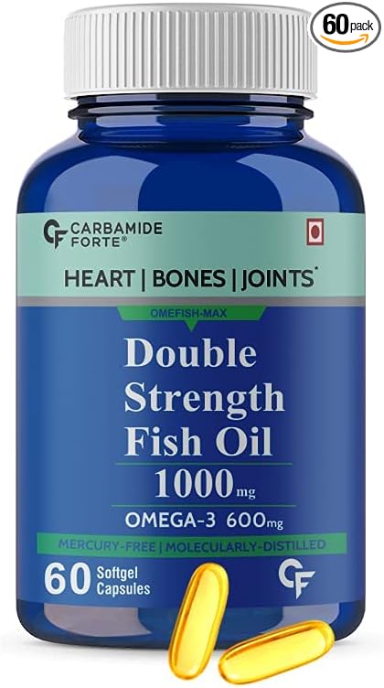 Double Strength Fish Oil 1000mg with Omega 3 600mg -60 Capsules