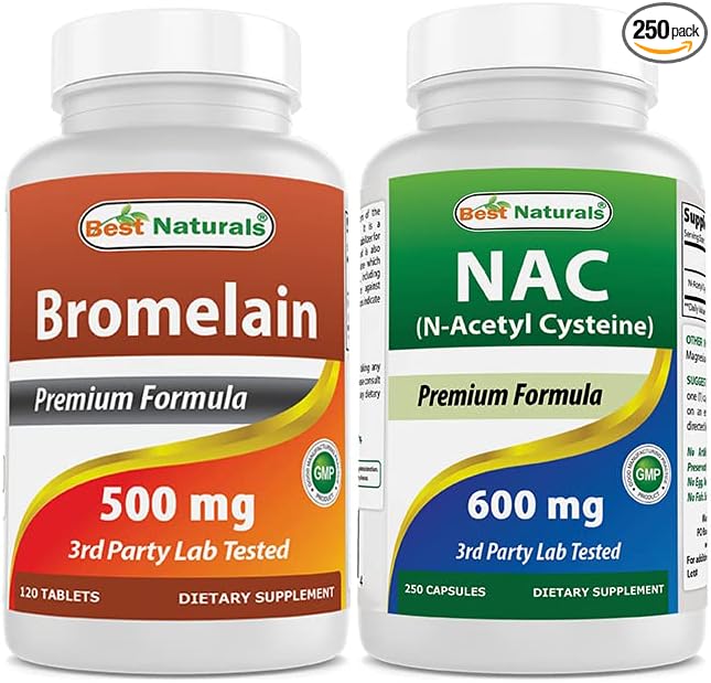Best Naturals Bromelain 500 mg &amp NAC 600 mg