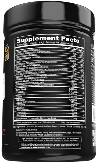 Project #1 AminoEVolution: Muscle Support &amp Recovery | BCAA's EAA's Electrolytes Powder | Keto-Friendly Energy Boost | Pre Workout for Men &amp Women | 30 Servings - Cherry Ice | Amino Acids