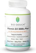 Vitamin D3 5000i Plus 130 mcg Natural K2 (MK-7) - Immune Regulation &amp Support Supplement - Supports Healthy Immune Function Bone &amp Teeth Mineralization &amp Heart Health -100 Capsules