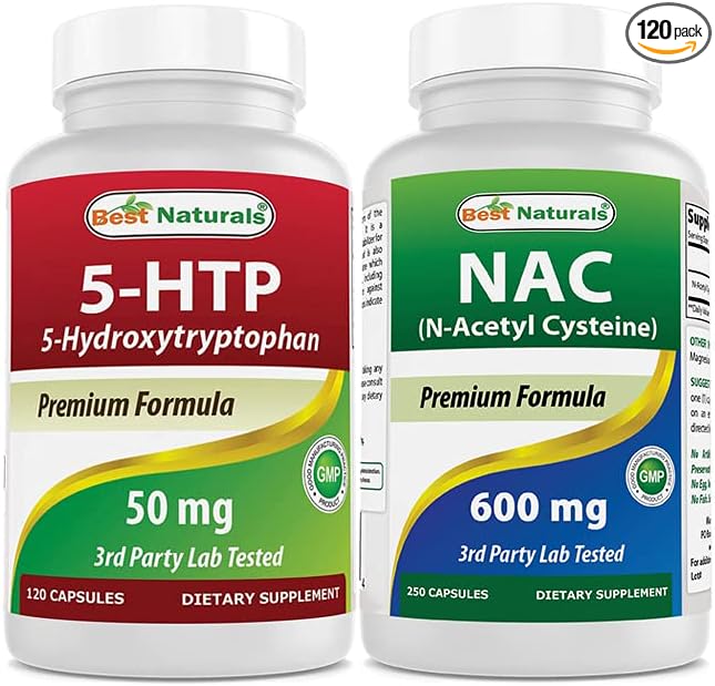 Best Naturals 5-HTP 50 mg &amp NAC - N Acetyl Cysteine 600 mg