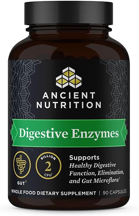 Ancient Nutrition Digestive Enzymes Supports Gut Health Promotes Healthy Digestive Function 90 Ct
