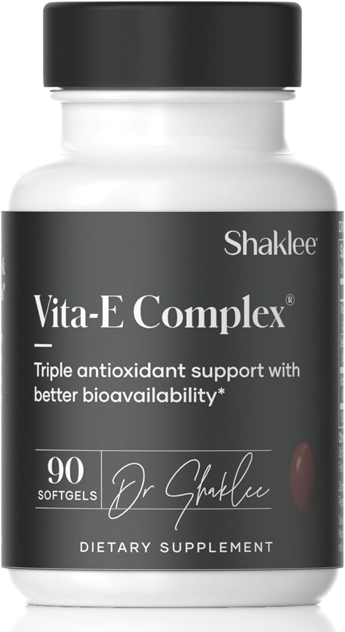 Shaklee - Vitamin E - Supports Heart Brain and Prostate Health -Neutralizing Damage Caused by Free Radicals Vita-E® 400 IU Tablets with Selenium and Grape Seed Extract - 90 Softgels