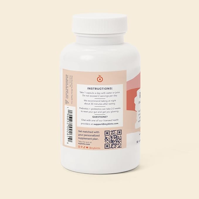 Binto Reset Synbiotic Advanced Pre and Probiotic Supplement for Women - Supports Digestive Health Boosts Immunity and Promotes a Healthy Balance of Gut Flora (30-Day Supply)