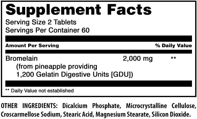 Amazing Formulas Bromelain Supplement | 2000 Mg Per Serving | 120 Tablets | Non-GMO | Gluten Free | Made in USA (Pack of 2)