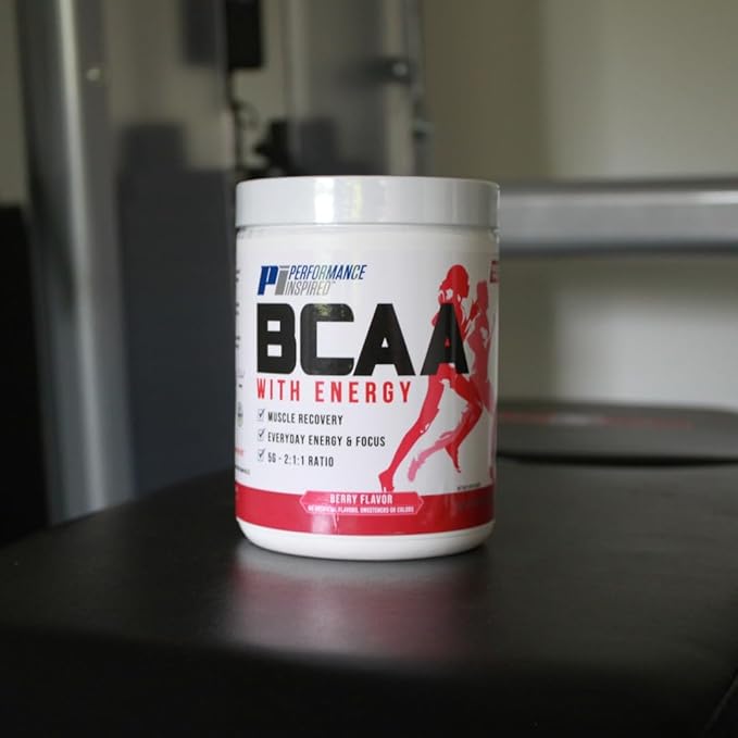 PERFORMANCE INSPIRED Nutrition BCAA with Energy – 5G BCAA 480mg CherryPURE 160mg Natural Caffeine – Supports Muscle Recovery &amp Endurance – Berry Flavor