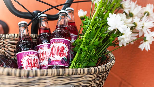 Ale 8 One Blackberry Glass Bottles 12 ounces Pack of 4 100% Kentucky Soft Drink