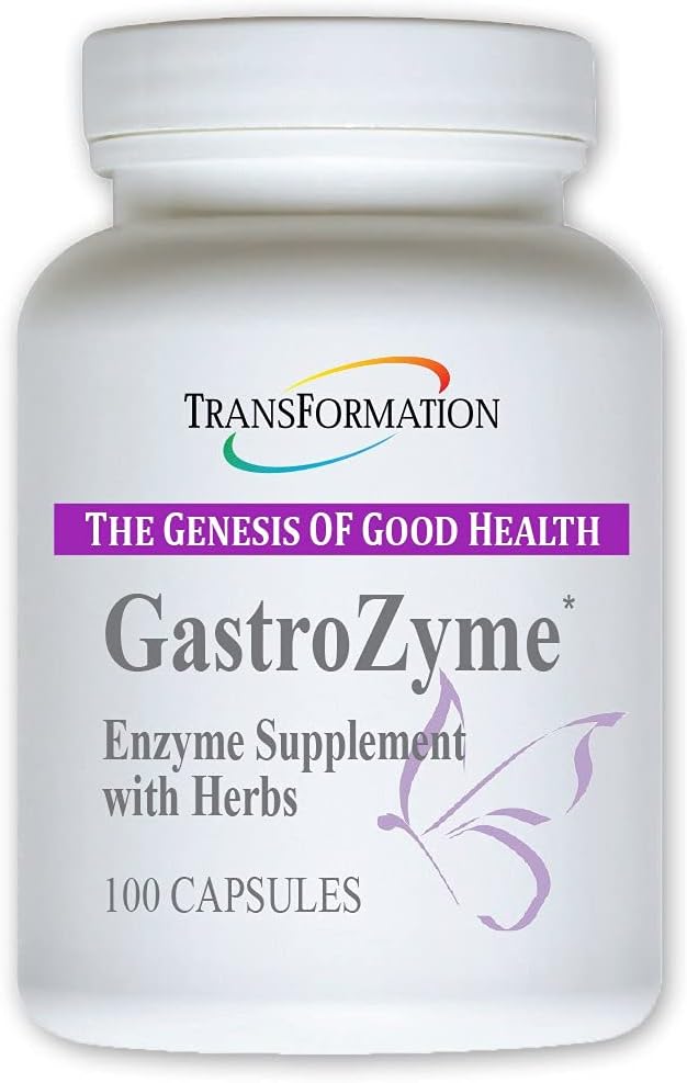 TRANSFORMATION THE GENESIS OF GOOD HEALTH - GastroZymeDigestive Supplement Uniquely Formulated with Enzymes &amp Papaya Leaf Plant Based with Herbs Soothes - Relieves Gastrointestinal Discomfort