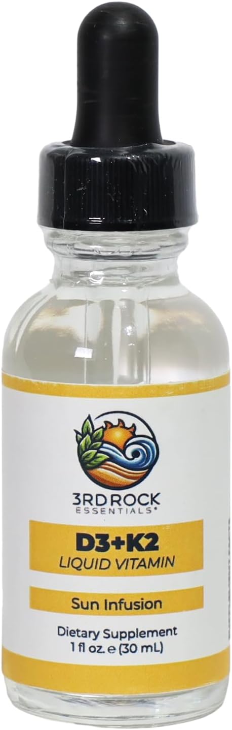 3rd Rock Essentials Vitamin D3 4000 IU + K2 MK-7 Liquid Drops – High Absorption Chelated Formula – 600 Drops (4 Month Supply) – Bone Immune &amp Calcium Support – Non-GMO Gluten Free Supplement