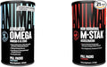 Animal Omega Omega 3 &amp 6 Supplement 30 Day Pack M-Stak Non-Hormonal Hard Gainers Muscle Building Stack 21 Count