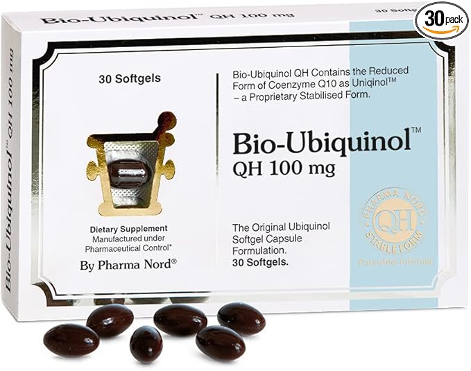 Pharma Nord Bio-Ubiquinol QH 100 mg – Antioxidant for Energy Heart &amp Fertility Support Non-GMO Gluten-Free 30 Softgels