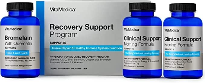 VitaMedica | Recovery Support Program | Natural Post Surgery Support Supplements | Clinical Support| Bromelain with Quercetin | Arnica Montana | Vitamin A Vitamin C Zinc | Gluten Free | Made in USA