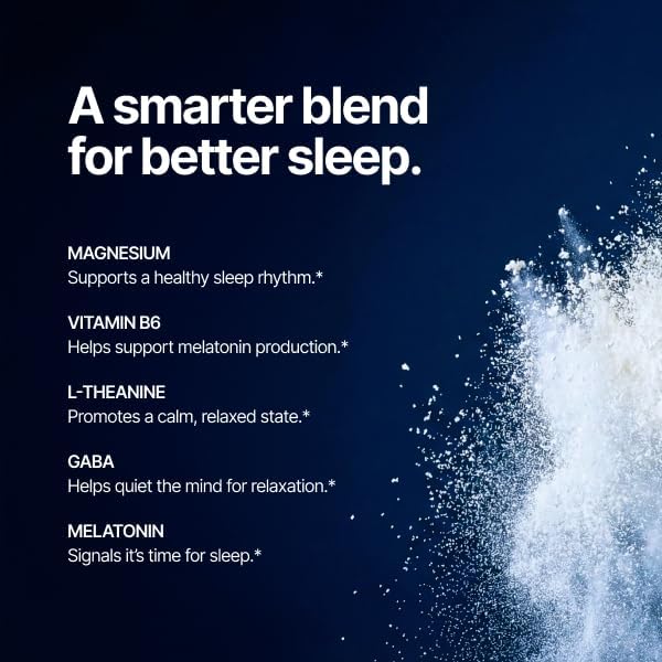 Som Sleep Calm Sleep Aid Powder Drink Mix w/Magnesium Melatonin 3mg Vitamin B6 L-Theanine &amp GABA – Vegan Zero Sugar – Tangerine 10-Pack