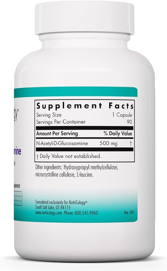 Nutricology Group N-Acetyl D-Glucosamine 500mg - NAG Supplement Joint Support Glucosamine Sulfate Joint Health Formula Motility Activator Vegan Non-Sulfur Vegetarian Capsules - 90 Count