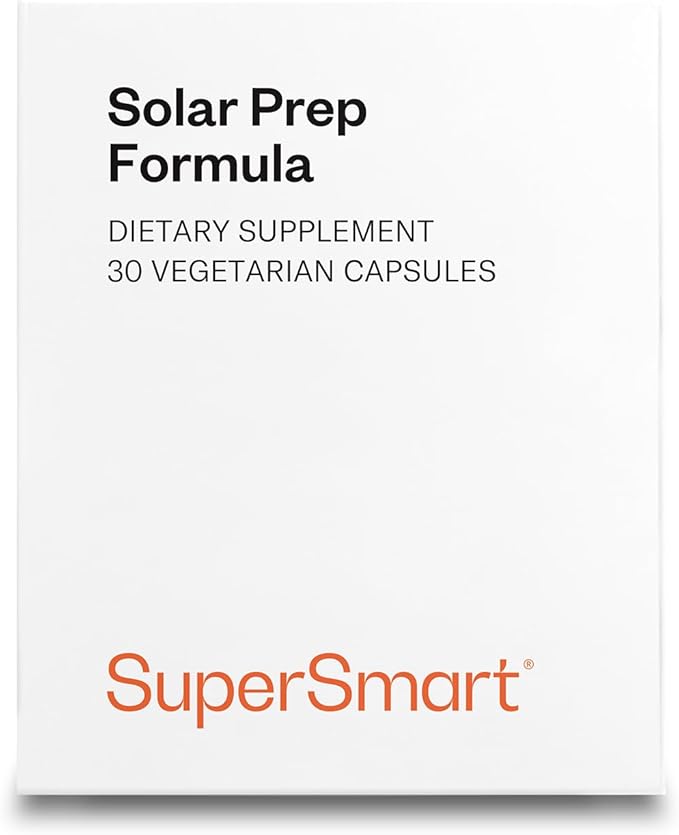 Supersmart Solar Prep Formula (Advanced Formula) - with Beta Carotene Biotin - Skin Supplement | Gluten Free &amp Vegetarian Friendly - 30 Capsules