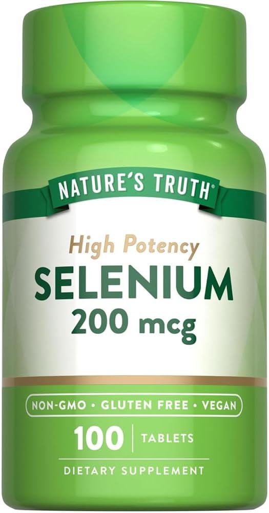 Nature's Truth High Potency Selenium 200 mcg Tablets - 100 ct Pack of 3