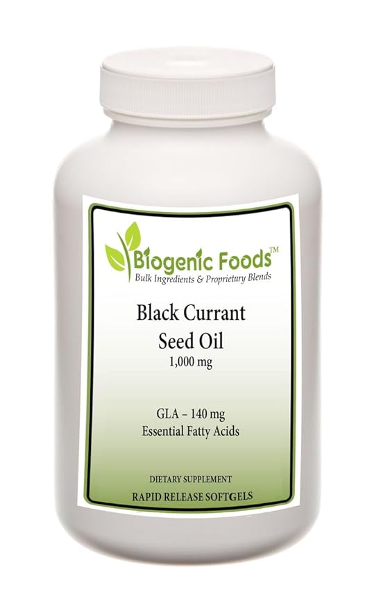 Black Currant Seed Oil - Essential Fatty Acid 140 mg of Natural Sourced GLA - 1000 mg