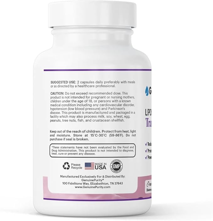 Liposomal Trans Resveratrol 500mg 60 Vegan Capsules to Support Cellular Health Antioxidant Activity &amp Overall Wellness - Non-GMO Trans Resveratrol Supplement for Daily Vitality
