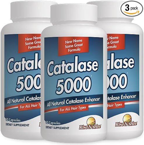 Rise-N-Shine Catalase Supplement 5000 with Saw Palmetto Biotin Fo-Ti PABA - Hair Supplements for Strong Hair - 180 Capsules (90-Day Supply)