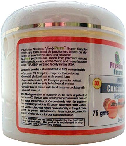 Pure White Curcumin C3 Reduct Powder 3X Absorption and 180X More Concentrated Than Turmeric Powder 75 GMS