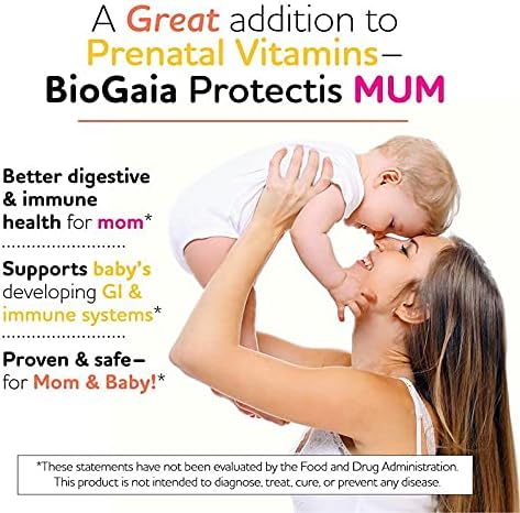 BioGaia Protectis Mum | A Prenatal Probiotic | Helpful for Mom &amp Baby | Support Baby's Developing Digestive &amp Immune Systems | Boosts Mom's Immune Defenses &amp Promotes Good Digestive Health