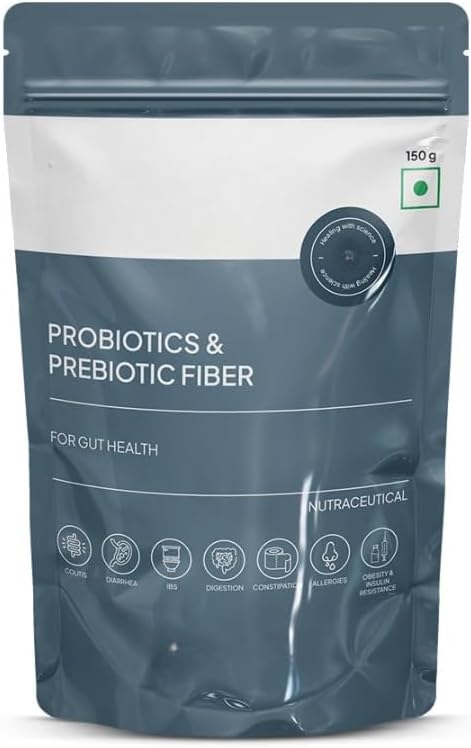 Notes Probiotics &amp Prebiotic Fiber Powder for Men Women and Kids with Patented Lacto Bacillus Coagulans (Lactospore) for Better Gut and Immunity 150 Grams