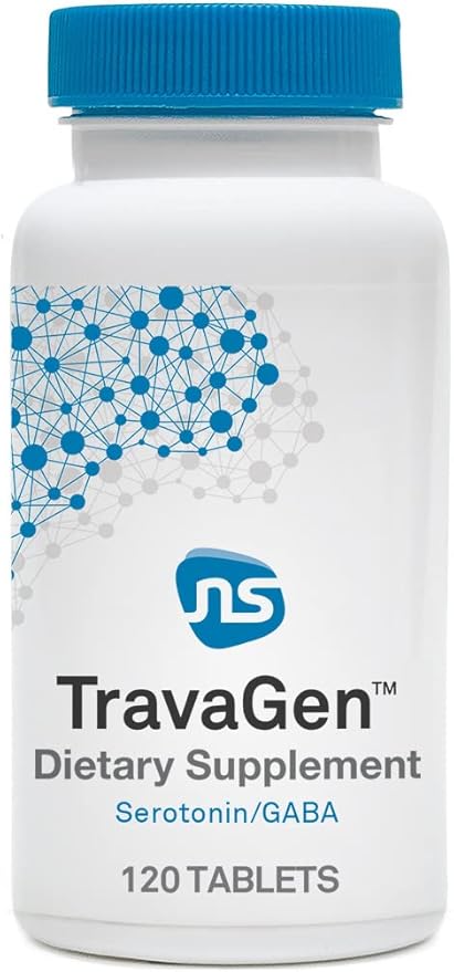 Neuroscience TravaGen - Emotional Support and Stress Relief Supplement with L-Tryptophan L-Theanine and B Vitamins - Supports Serotonin GABA Balance and Sleep Quality (120 ct)