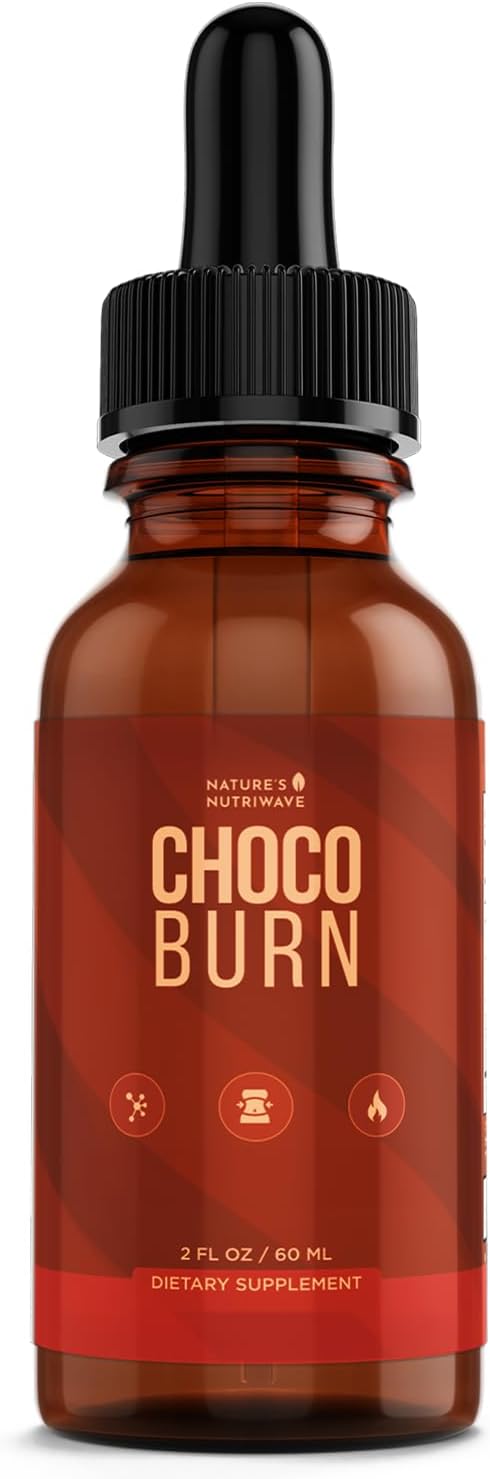 Choco Burn – Daily Liquid Botanical Supplement with Chromium Maca Root Grape Seed &amp 20+ Plant Extracts – Non-GMO Stimulant-Free Formula – Made in USA 2 fl oz (60 mL) 60 Servings 1 Month Supp