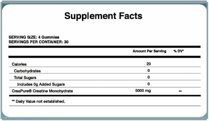 Zenos Health CreaZen - Creatine Monohydrate Gummies - Creatine Supplement for Muscle Growth Strength Recovery &amp ATP Boost Preworkout Supplements - Made in USA Mango Flavor - 120 Count