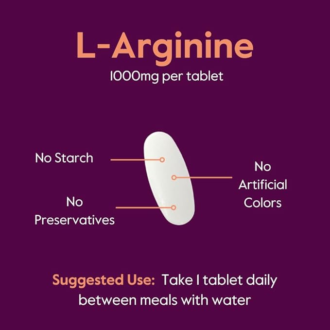 BESTVITE L-Arginine 1000mg per Tablet (240 Tablets) – Pharmaceutical Grade – Contains 20% More Pure Arginine Compared to Arginine HCl – Nitric Oxide Precursor*