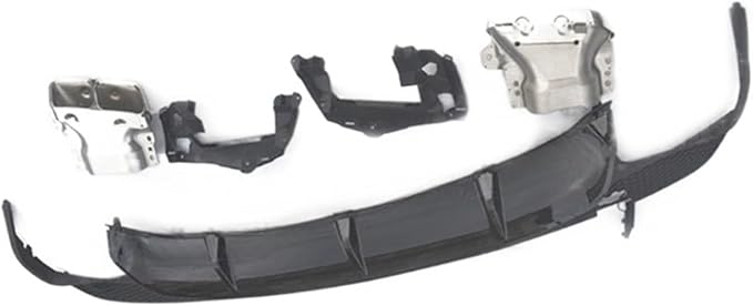 PP Rear Lip Diffuser with Exhaust Tips Compatible for Mercedes Benz CLA Class W117 CLA260 CLA45 2013-2018 Bumper Skid Plate (Color : 2013-2015 Silver)