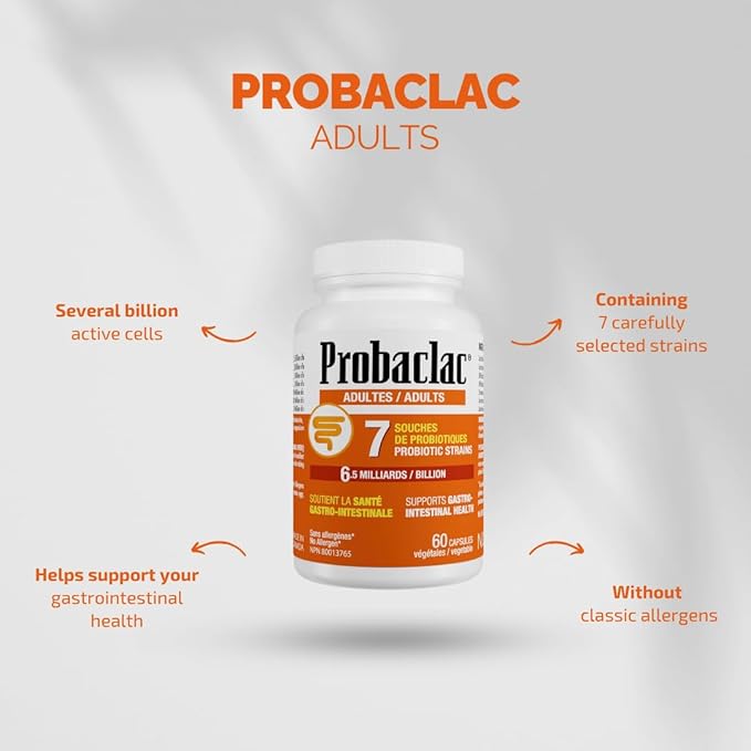 Probaclac Probiotics for Adults – Daily Gut Health &amp Immune Support Relieves Bloating &amp Supports Digestive Balance – 60 Shelf-Stable Capsules Dairy &amp Gluten Free(60)
