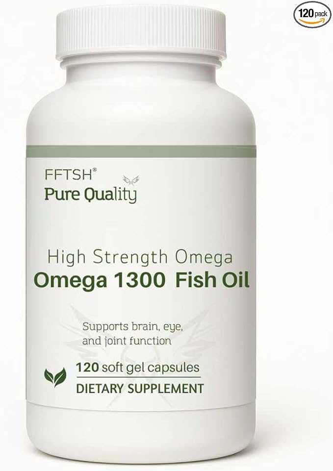 FFTSH Pure Quality – High Strength Omega 1300 Fish Oil 120 Softgel Capsules
