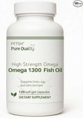 FFTSH Pure Quality – High Strength Omega 1300 Fish Oil 120 Softgel Capsules