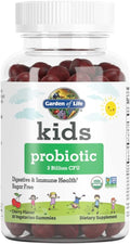 Garden of Life Kids Probiotic 3 Billion CFU Cherry Flavor Gummies - Sugar Free Once Daily Probiotics for Kids Probiotics plus Fiber for Children's Digestive &amp Immune Health 30 Vegetarian Gummie
