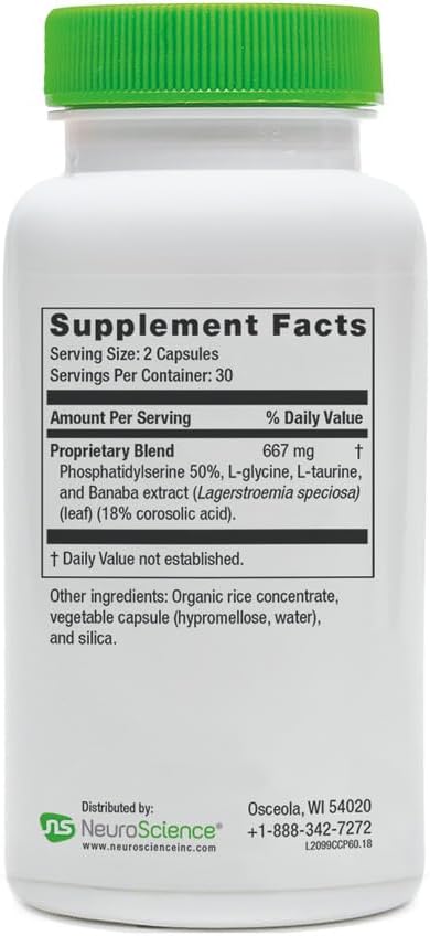 NeuroScience Neuro Adrenal Support Supplements for Women &amp Men - Daily Cortisol Supplement and Calming Aid - Promotes Calm Sleep Immune Support &amp Healthy Cortisol Levels (60 Capsules)