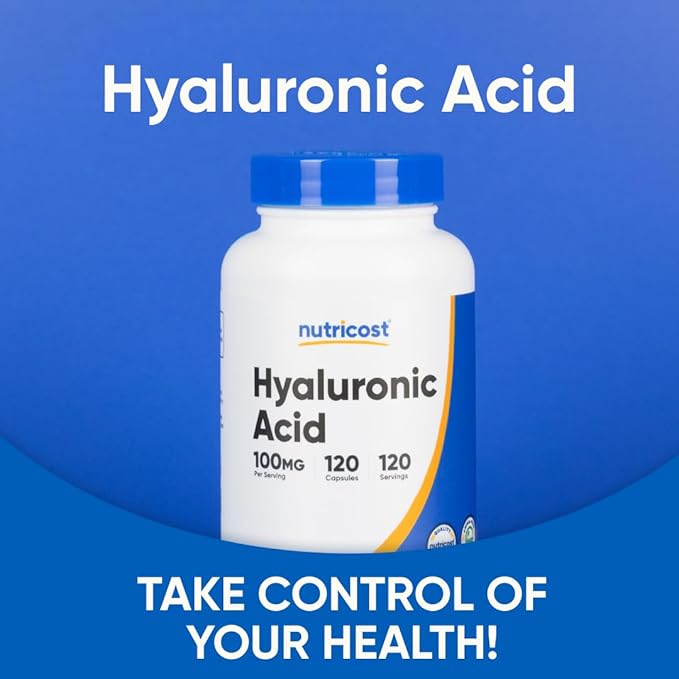 Nutricost Hyaluronic Acid Capsules 100mg120 Vegetarian Capsules - Gluten Free Non-GMO (Pack of 2)