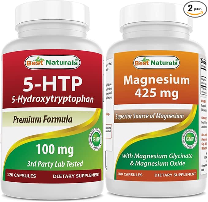 Best Naturals 5-HTP (5-hydroxytryptophan) 100 mg &amp Magnesium Glycinate 425 mg
