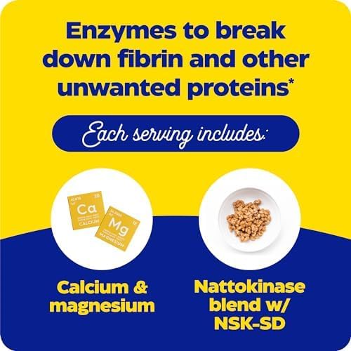 Enzymedica Natto-K Nattokinase Supplement Promotes Heart Health &amp Circulation 90 Count
