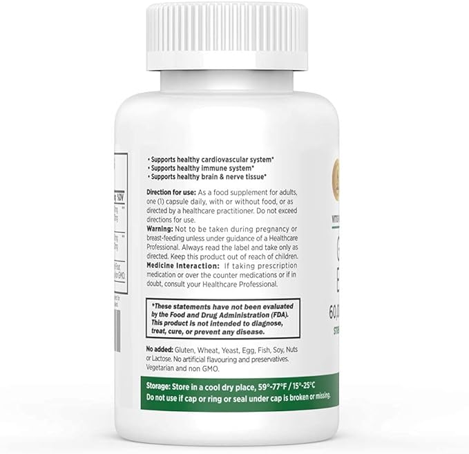 Grape Seed Extract Plus-Vitis Vinifera (60 Capsules)-60000 mg Strength 60 Vegan Capsules 465mg Polyphenols (Proanthocyanidins) Potent 120:1 2 Month Supply Non-GMO and All-Natural