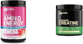 Optimum Nutrtion Bundle: Amino Energy Powder Plus Hydration with BCAA Electrolytes and Caffeine Watermelon Splash 30 Servings + Micronized Creatine Monohydrate Powder Unflavored 60 Servings